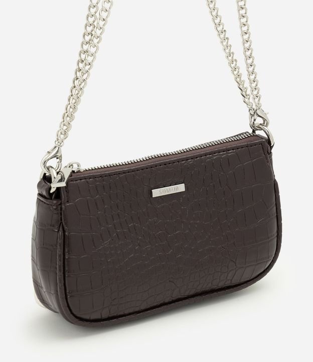 Cartera Baguette Pequeña en PU con Textura Crocco 1
