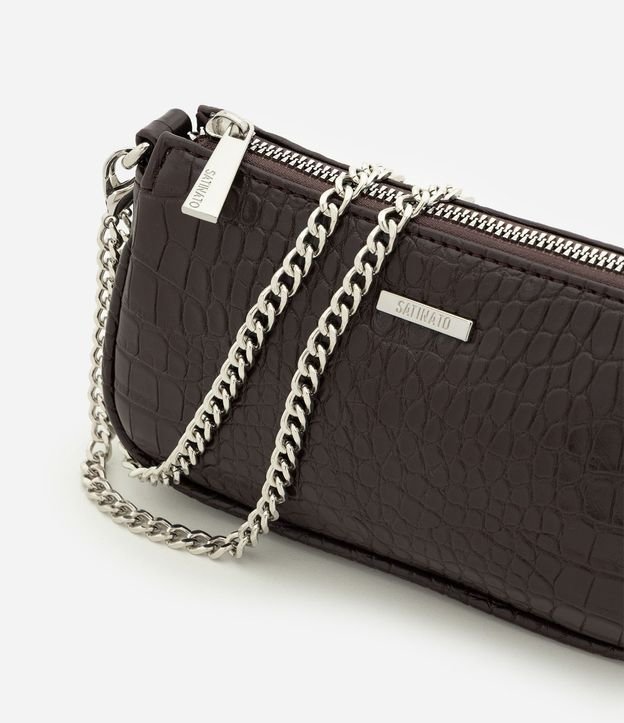 Cartera Baguette Pequeña en PU con Textura Crocco 6