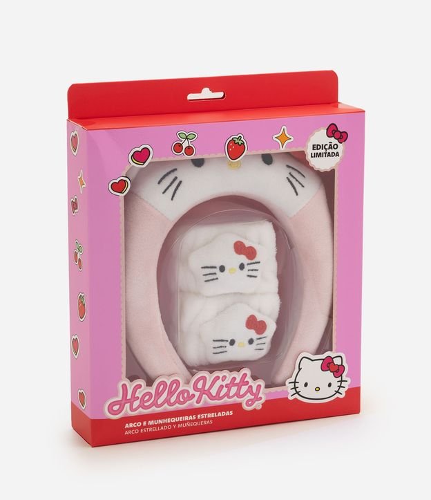 Kit Alchemia Vincha Puff Rosa + Muñequeras Hello Kitty