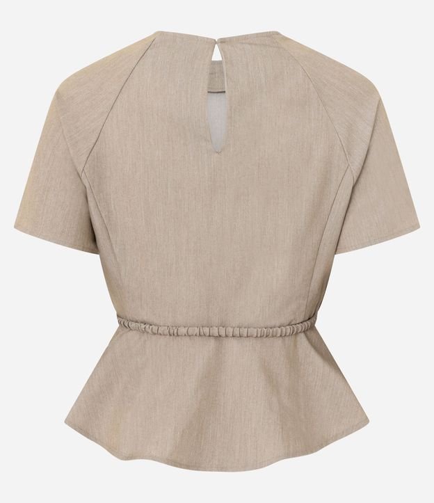 Blusa Sastre en Crepé con Cinturón Elástico y Hebilla de Metal 6