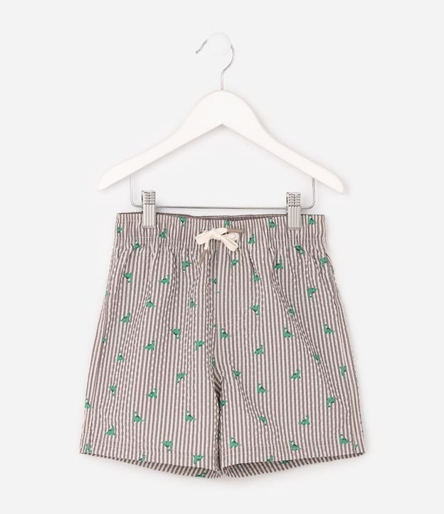 Bermuda Infantil Rayada con Estampado Dinosaurios – Talle 1 a 6 años 2