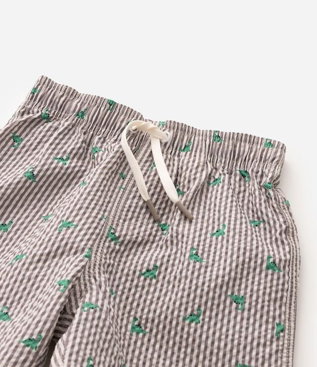 Bermuda Infantil Rayada con Estampado Dinosaurios – Talle 1 a 6 años 5
