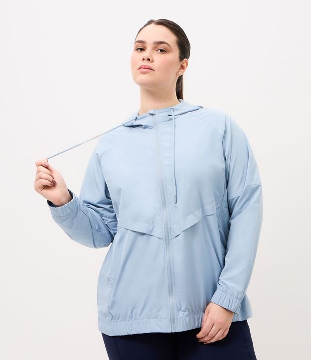 Campera Corta-Vento con Capucha y Cremallera Curve & Plus Size