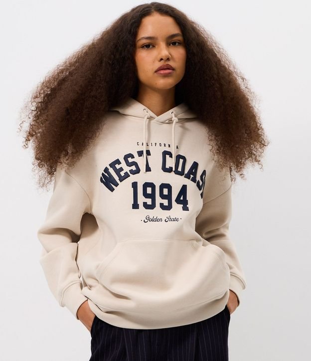 Algodón Oversized Canguro con Estampa College West Coast 3