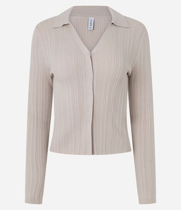 Blusa Polo en Viscosa Acanalada con Botones