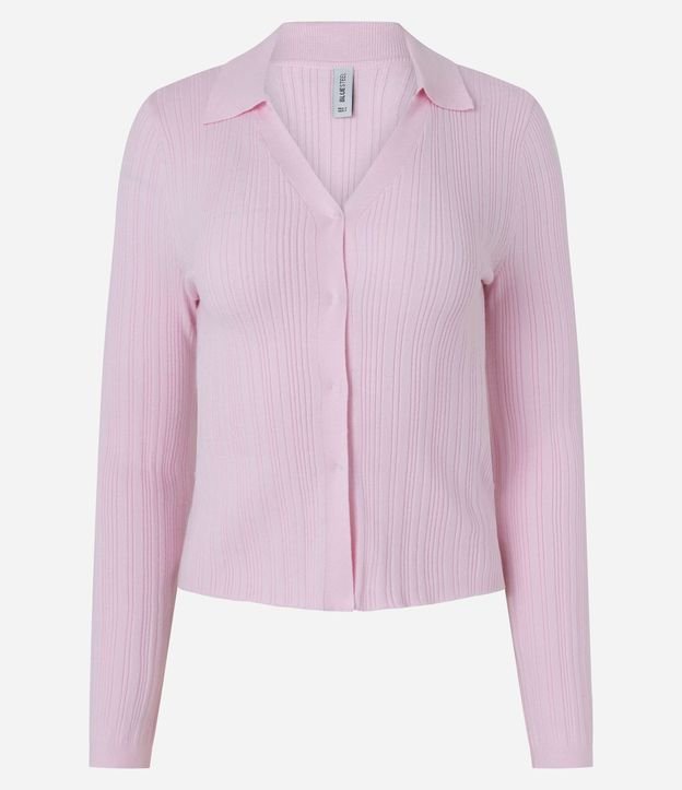 Blusa Polo en Viscosa Acanalada con Botones 1
