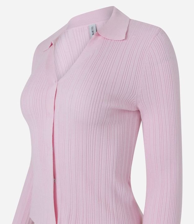 Blusa Polo en Viscosa Acanalada con Botones 2