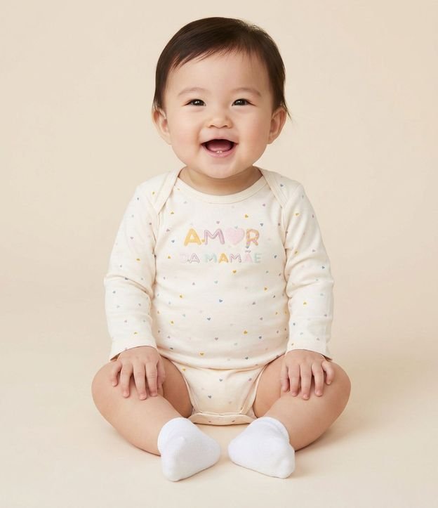 Body Infantil con Lettering Amor da Mamãe – Talle RN a 18 Meses