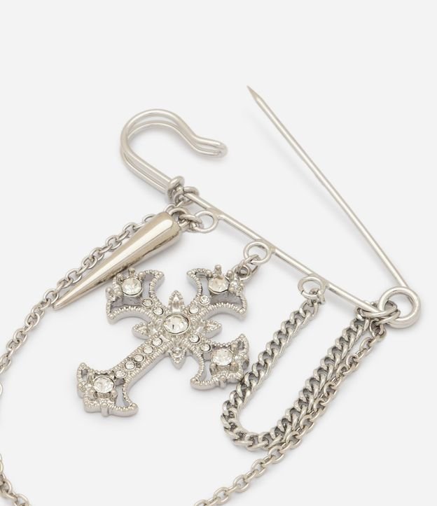 Broche en Metal con Colgante de Cruz 2