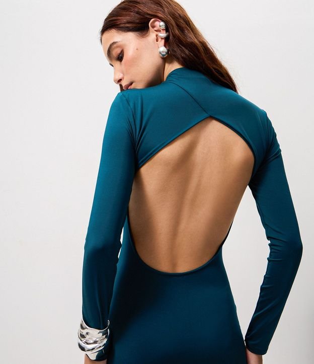 Vestido Midi con Espalda Abierta y Fruncidos 5