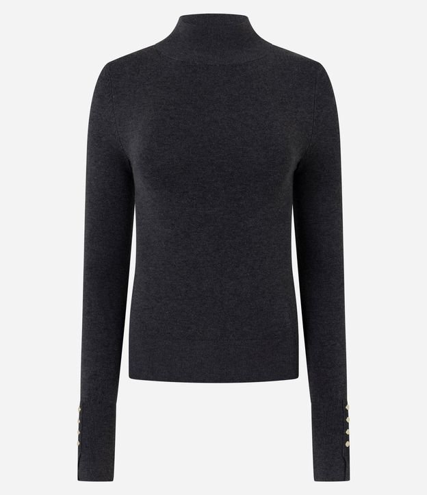 Blusa en Tricot con Manga Larga y Cuello Alto 2