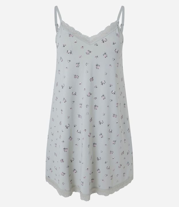 Camisón en Microfibra con Estampado Floral y Encaje 5