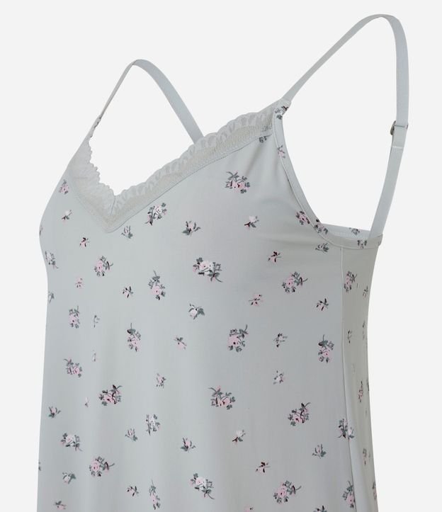 Camisón en Microfibra con Estampado Floral y Encaje 6