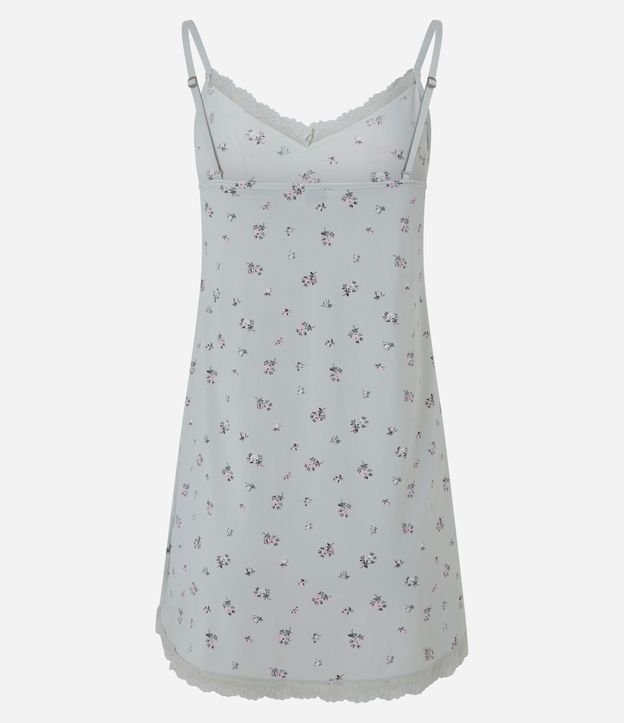 Camisón en Microfibra con Estampado Floral y Encaje 7
