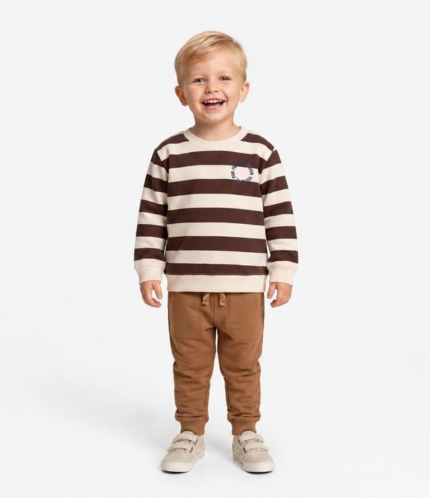 Saco Infantil Listrado con Bordado – Talle 1 a 6 años