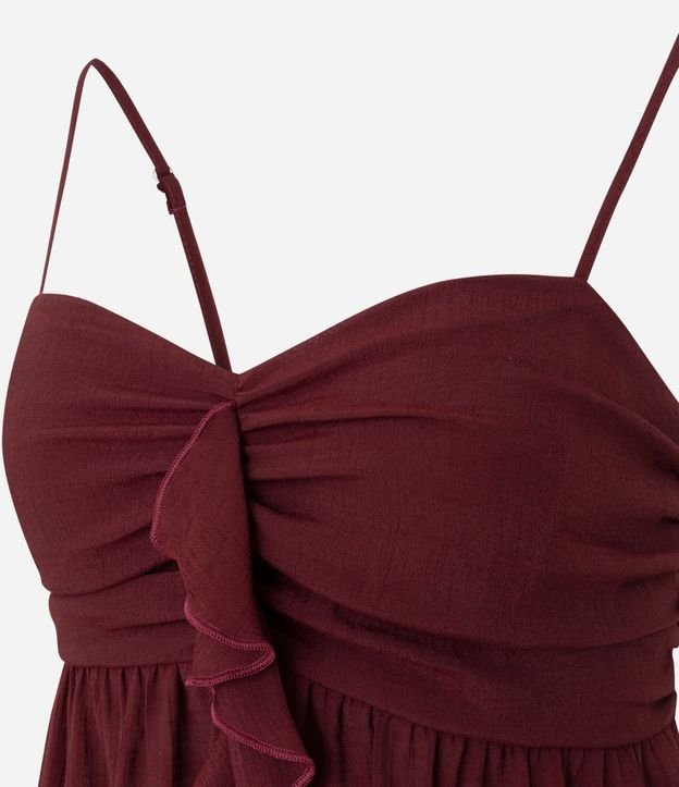 Blusa Bata en Crepé con Busto Fruncido y Volado Delantero 6