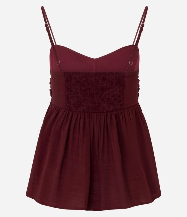 Blusa Bata en Crepé con Busto Fruncido y Volado Delantero 7