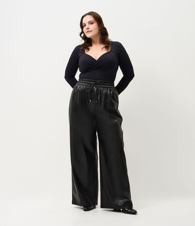 Blusa Manga Larga con Escote Traspasado Curve & Plus Size 2