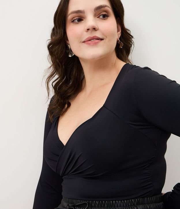 Blusa Manga Larga con Escote Traspasado Curve & Plus Size 3