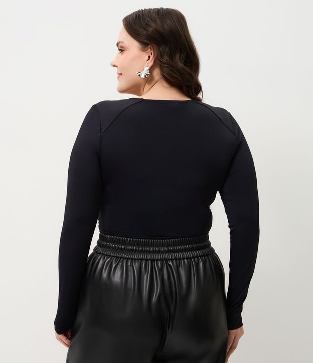 Blusa Manga Larga con Escote Traspasado Curve & Plus Size 4