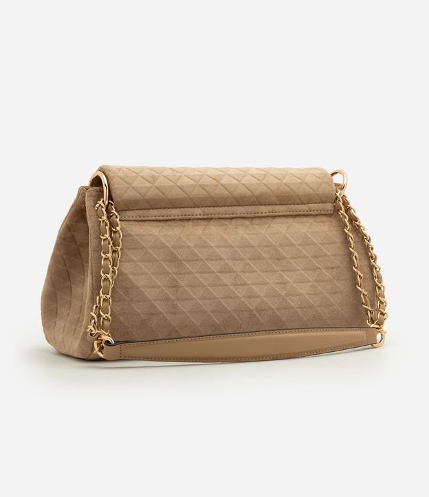 Cartera Shoulder Mediana en Gamuza con Textura Triangulos 3