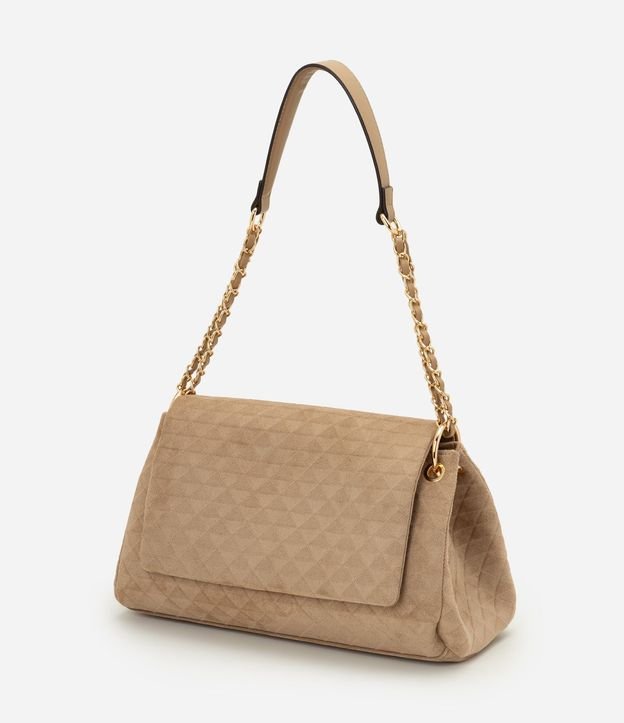 Cartera Shoulder Mediana en Gamuza con Textura Triangulos 4