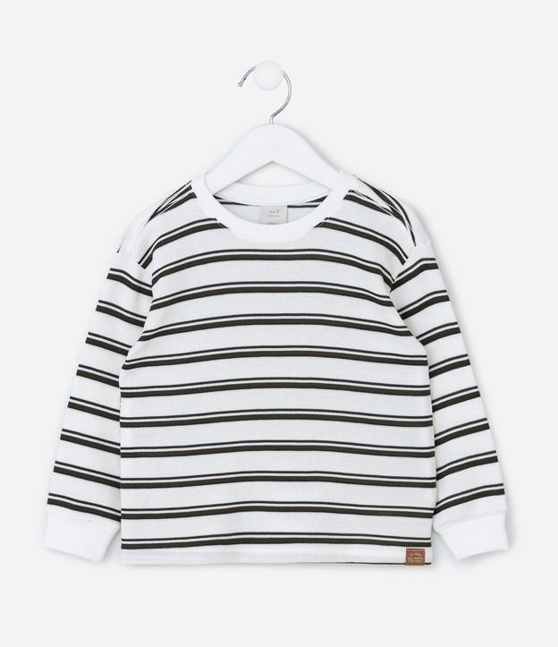 Remera Infantil Rayada con Malla Texturizada – Talle 1 a 6 años 2