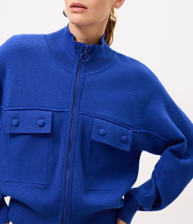 Campera Regular en Punto Pesado con Bolsillos Delanteros 6