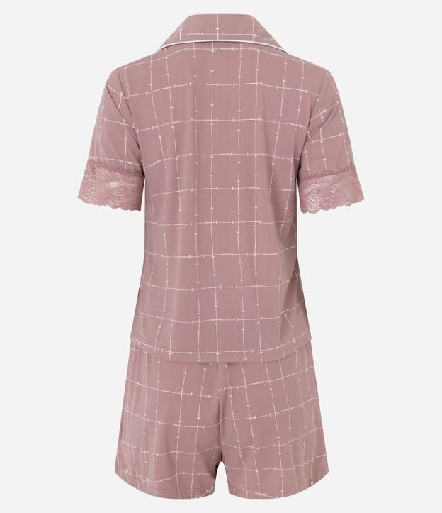 Pijama Corta Americana en Microfibra con Estampado Geométrico 6