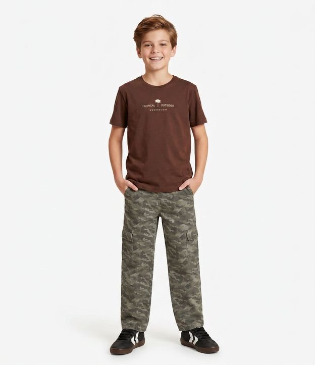 Pantalón Infantil Baggy con Estampa Camuflada – Talle 7 a 16 años