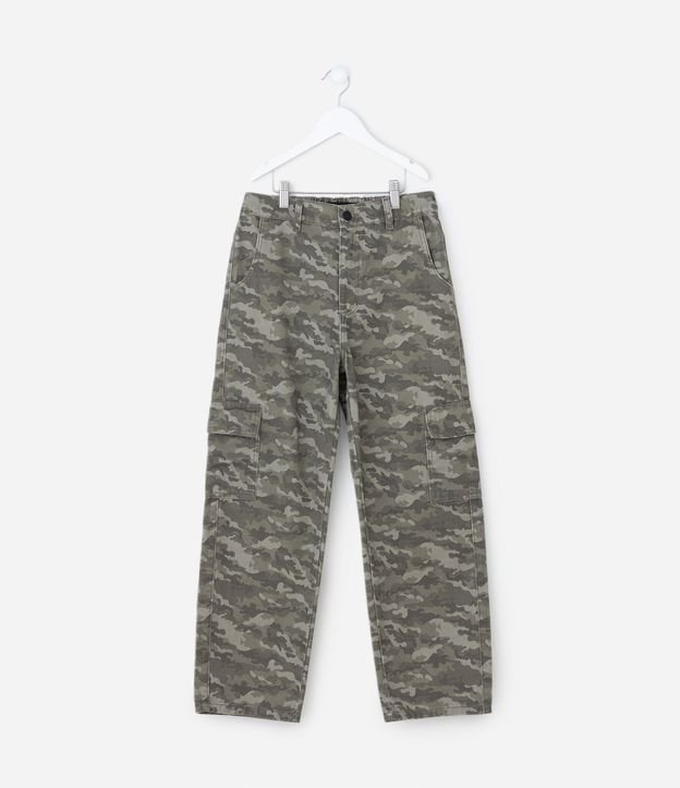 Pantalón Infantil Baggy con Estampa Camuflada – Talle 7 a 16 años 2