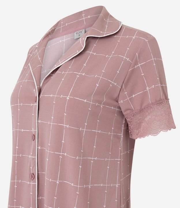 Camisón Americana en Microfibra con Estampa Geométrica 6