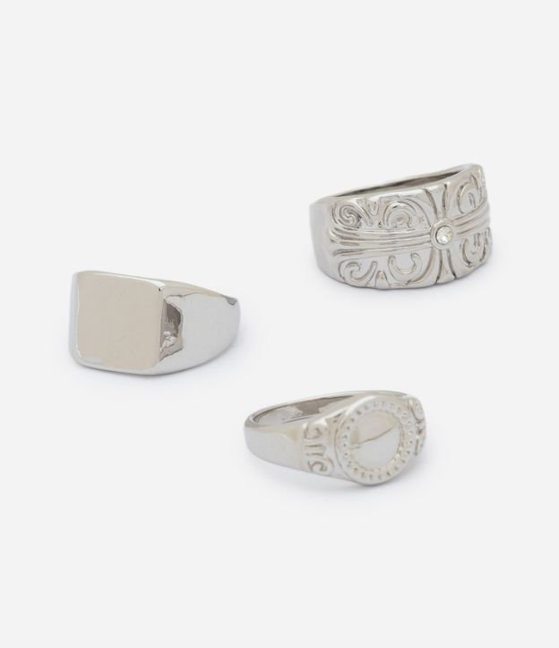Kit 03 Anillos con Texturas y Formatos Variados 3