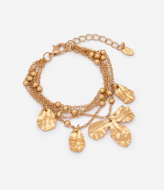 Pulsera en Metal con Colgantes de Pétalos