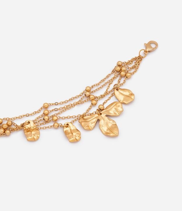 Pulsera en Metal con Colgantes de Pétalos 2