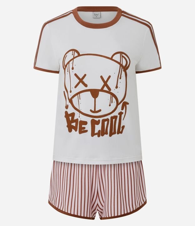 Pijama Corto en Peach Touch con Estampa de Oso 6