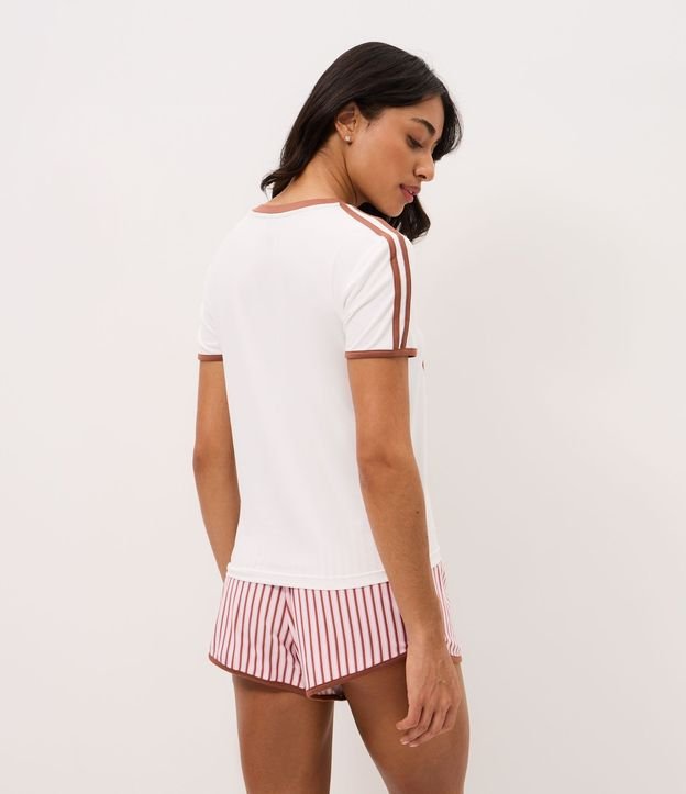Pijama Corto en Peach Touch con Estampa de Oso 5