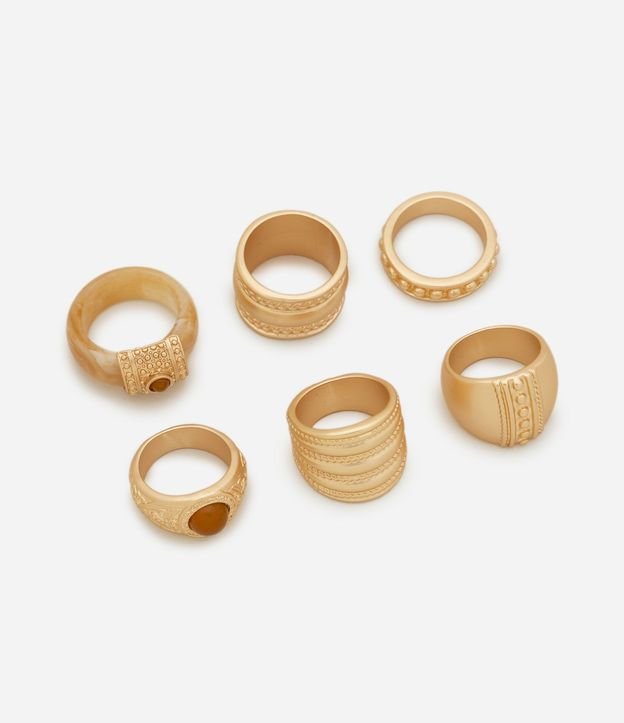 Kit 06 Anillos en Metal con Diseño Robusto 2