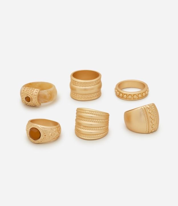 Kit 06 Anillos en Metal con Diseño Robusto 3