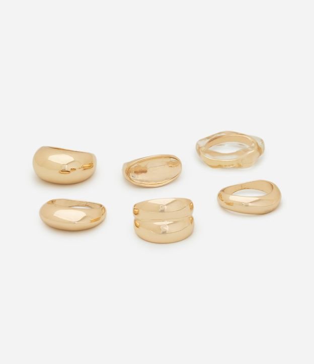 Kit 06 Anillos en Metal y Resina con Diseños Variados 2