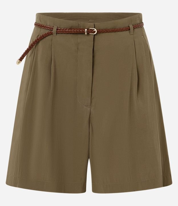 Short Suelto con Cinturón Fino en Rafia 5