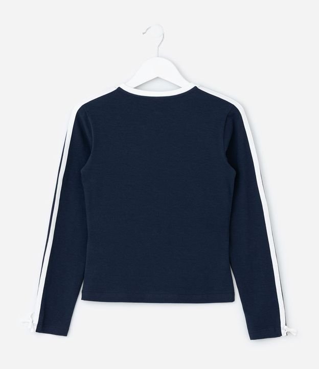 Blusa Infantil con Lazo y Rayas Contrastantes – Talle 5 a 14 años 3