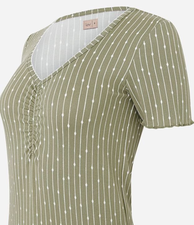 Pijama Largo en Peach Touch con Estampa Rayada 6