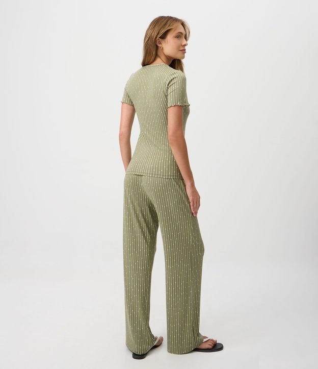 Pijama Largo en Peach Touch con Estampa Rayada 4