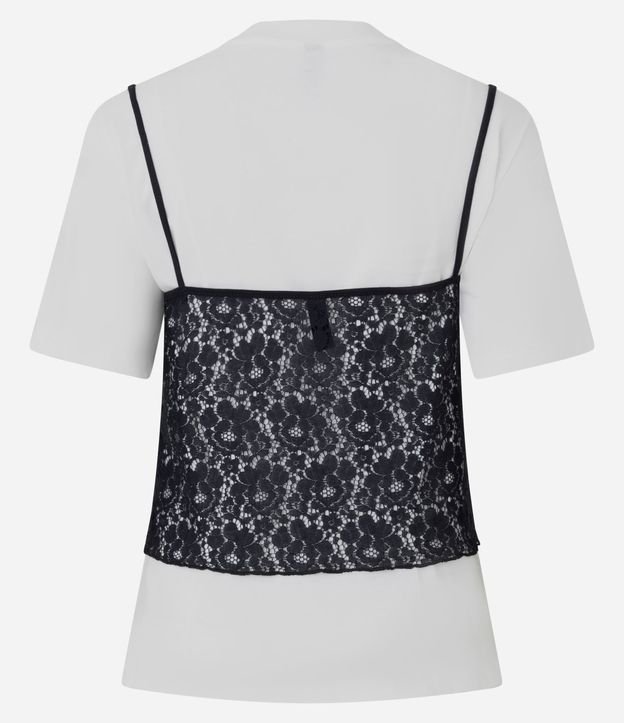 Blusa en Algodón con Musculosa de Encaje Sobrepuesta 7