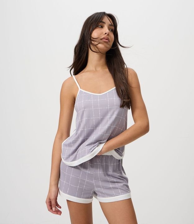Pijama Short Doll Regular con Toque Suave y Estampa Geométrica