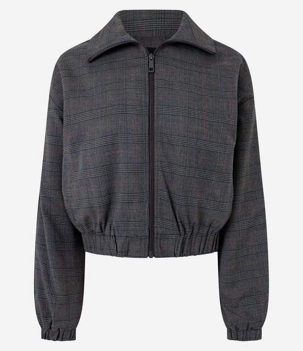 Campera Bomber Sastrería con Estampa de Cuadros 8