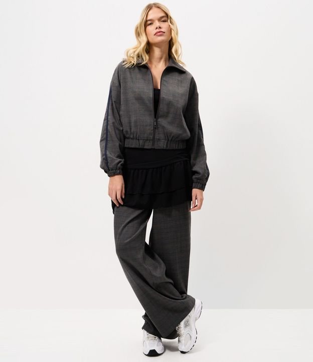 Campera Bomber Sastrería con Estampa de Cuadros 5