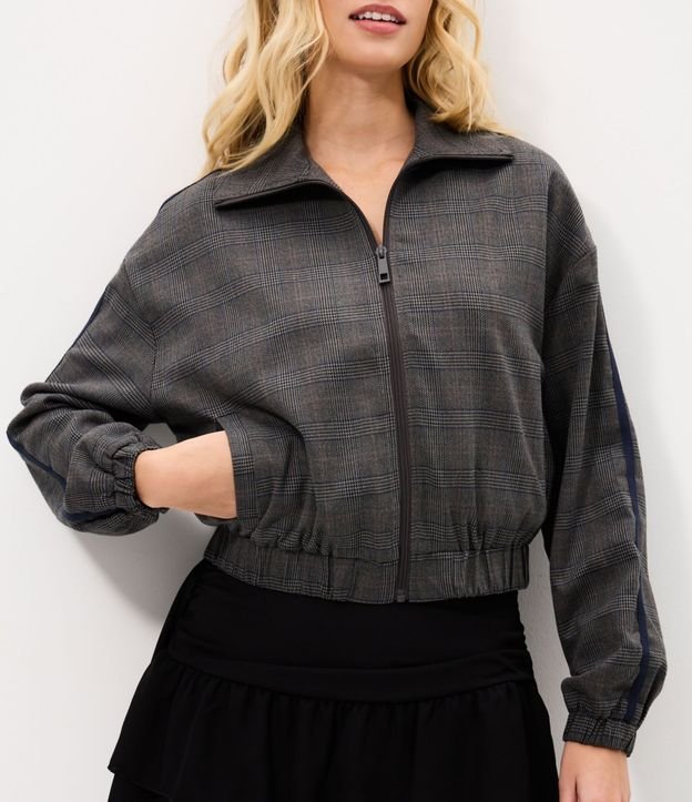 Campera Bomber Sastrería con Estampa de Cuadros 6