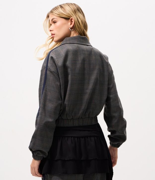 Campera Bomber Sastrería con Estampa de Cuadros 7